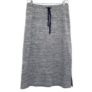 Woolworths Cotton Navy Stripe Drawstring Midi Skirt